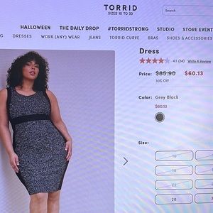 👗Torrid At The Knee Boucle Contoured Panel Dress
